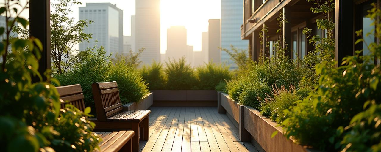 Lush Tokyo rooftop garden